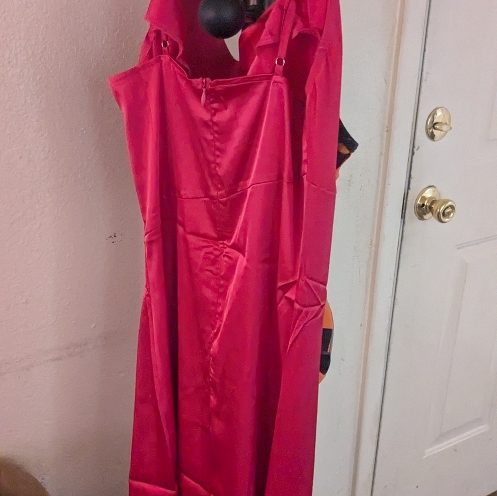 Elegant Red Satin Dress
